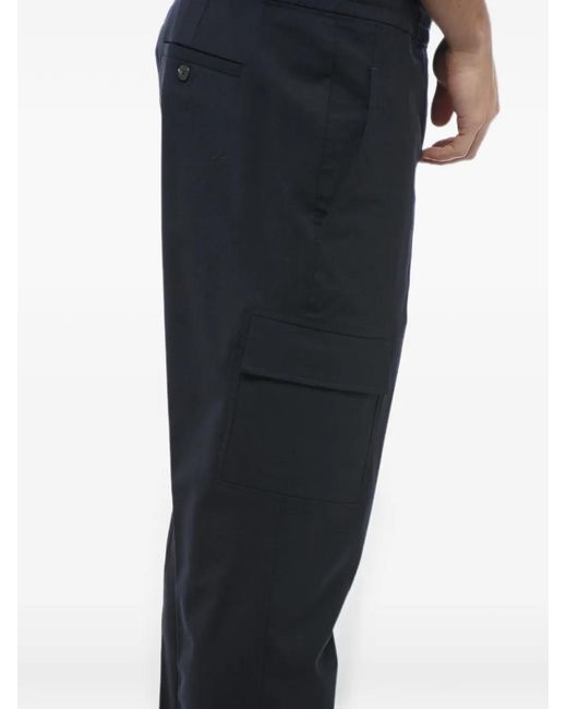 Neil Barrett Black Elasticated-Waist Turned-Up Hem Trousers for men