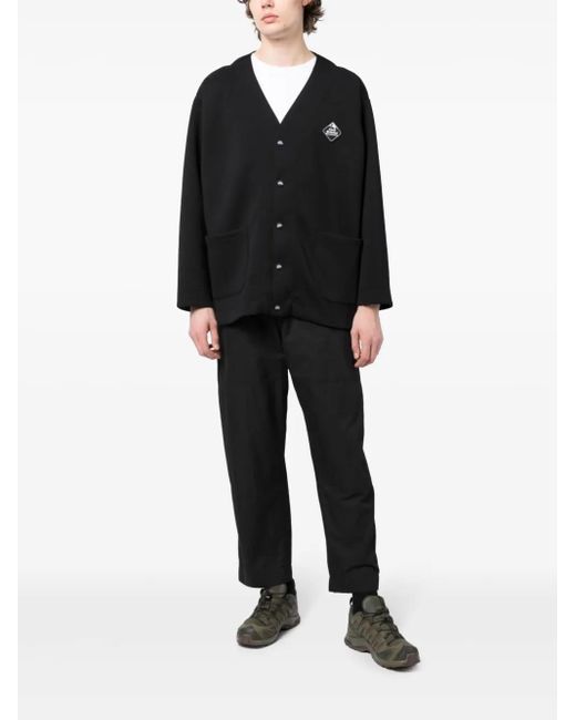 White Mountaineering Blue Logo-Patch Cardigan for men