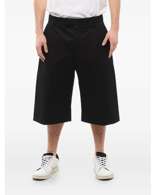 Alexander McQueen Shorts Met Wijde Pijpen in het Black voor heren