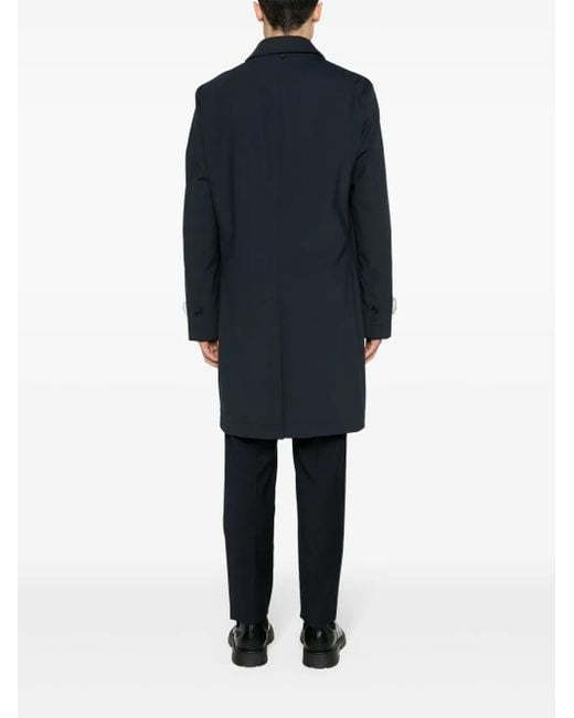 Boss Blue Midi Trench Coat for men