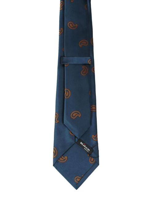 Kiton Blue Paisley-Pattern Tie for men