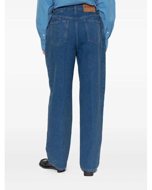 Vaqueros con parche del logo Marni de color Blue