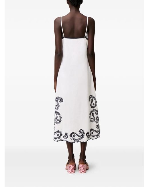 Claudie Pierlot White Embroidered A-Line Dress