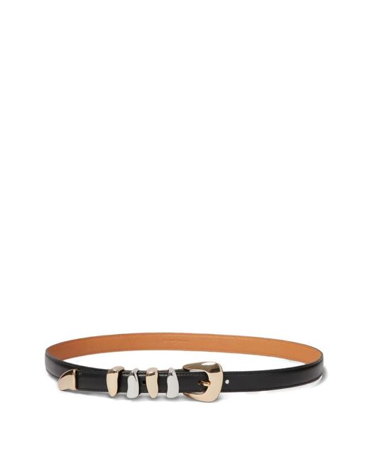 Claudie Pierlot White Metallic-Buckle Leather Belt