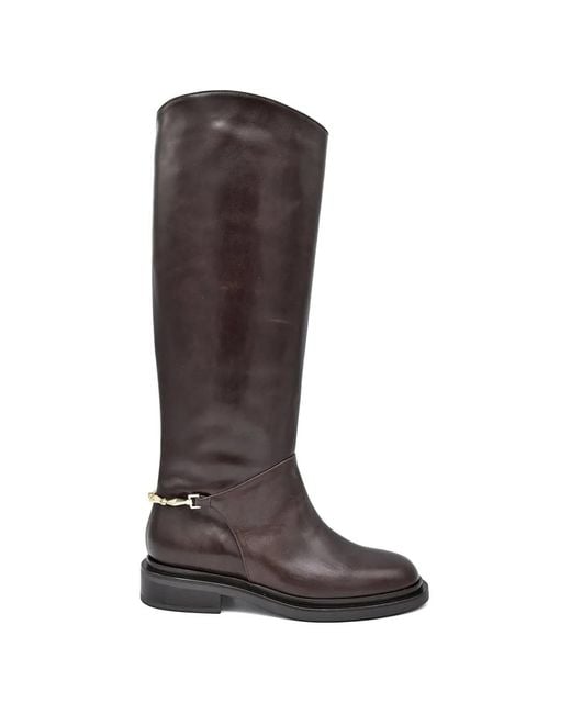 Sergio Levantesi Brown Laura56 Ankle-Chain Boots