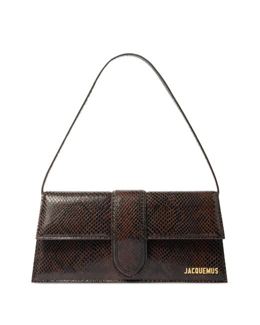 Jacquemus Brown Le Chouchou Schultertasche mit Klappe aus Schlangenleder