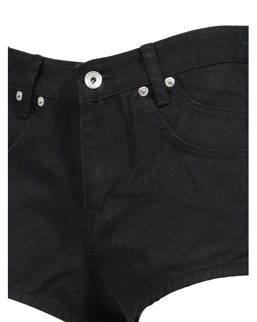 BOHEMSEO Black Distressed Double-Pocket Mini Shorts
