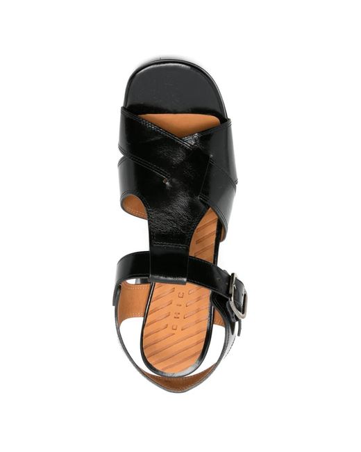 Chie Mihara Black Obana T-Bar Buckle Sandals