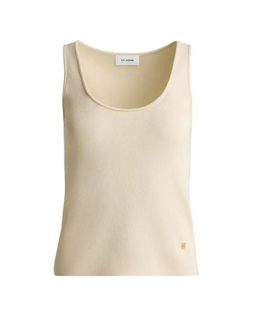 St. John Natural Silk Knit Tank Top