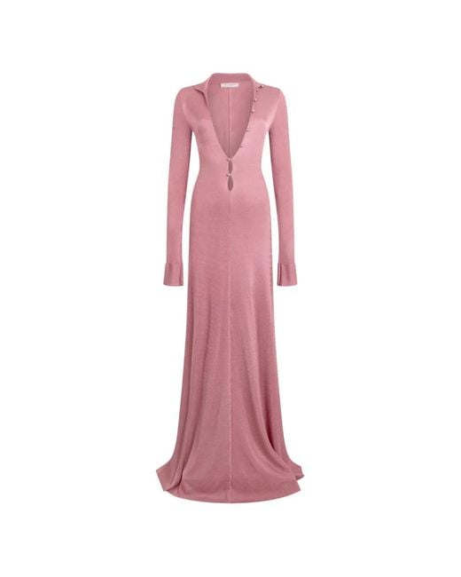 Philosophy Di Lorenzo Serafini Pink Long-Sleeve Maxi Dress