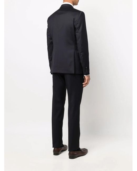 Tagliatore Blue Fitted Double-Breasted Suit for men