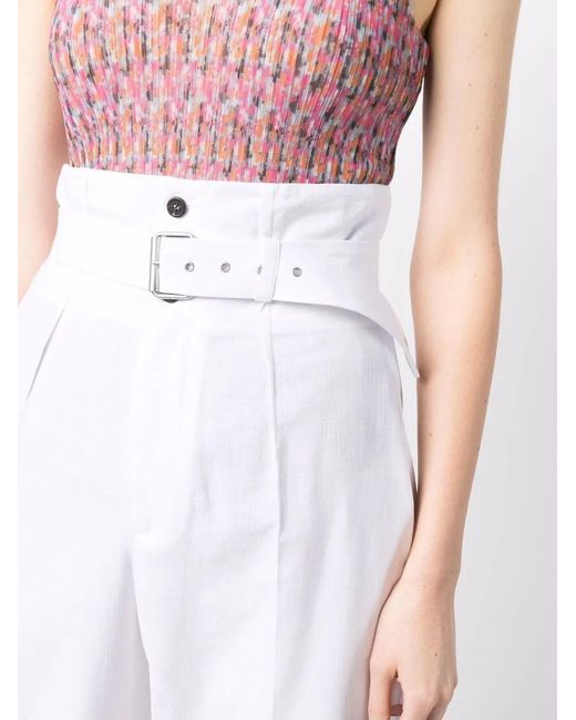 Philosophy Di Lorenzo Serafini White Wide-Leg High-Waisted Trousers