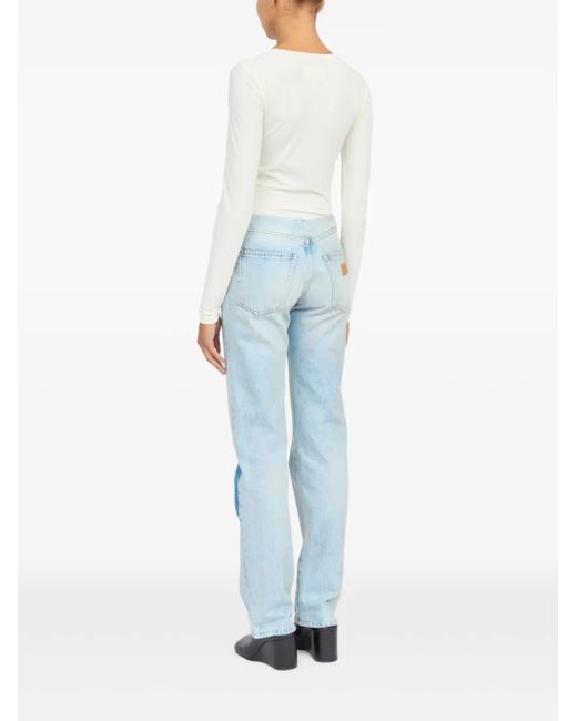 MM6 by Maison Margiela Blue Patch-Detail Jeans