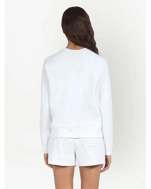Ferragamo White Pullover Mit Rundem Ausschnitt
