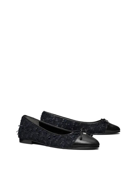 Tory Burch Black Ballet Flats With Lurex Thread