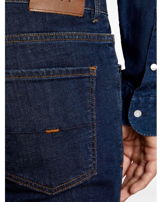 Jeans slim con applicazione di Fay in Blue da Uomo