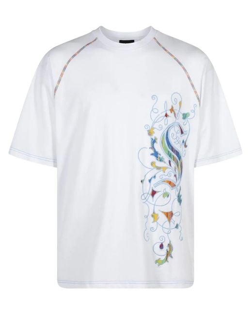 Supreme White X Coogi Embroidered-Motif Cotton T-Shirt