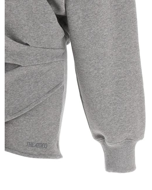 The Attico Gray Robe Courte À Capuche