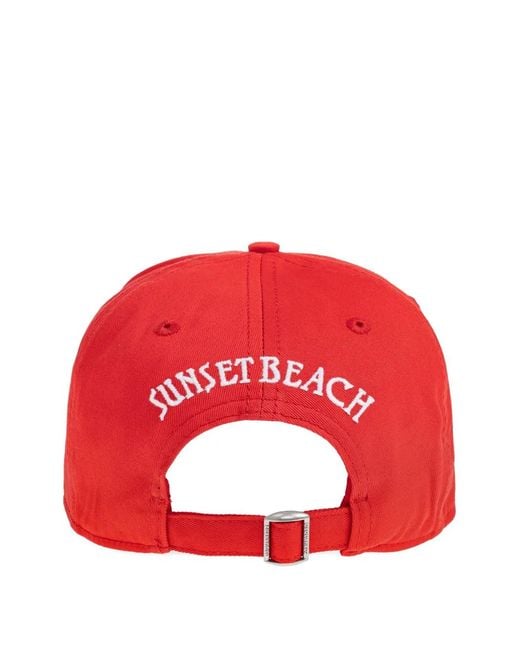 DSquared² Red Patch-Detail Baseball Cap for men