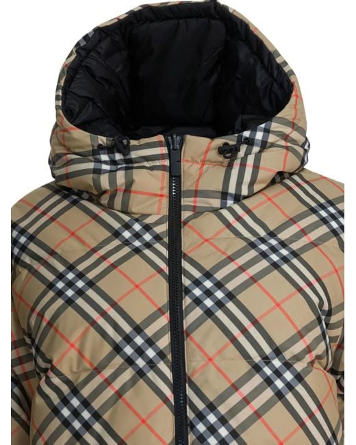 Burberry Blue Karierte Kapuzenjacke