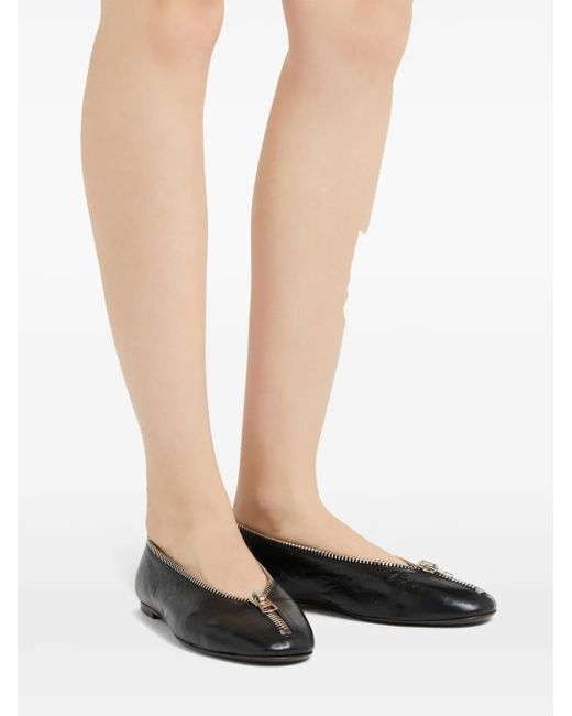Giuseppe Zanotti Black Oraine Flat Ballerina Shoes