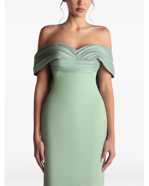 Gatti Nolli by Marwan Green Off-Shoulder Gown Dress
