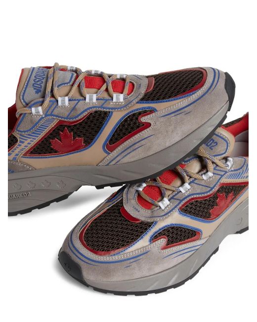 DSquared² Brown Sprinter Panelled Sneakers for men