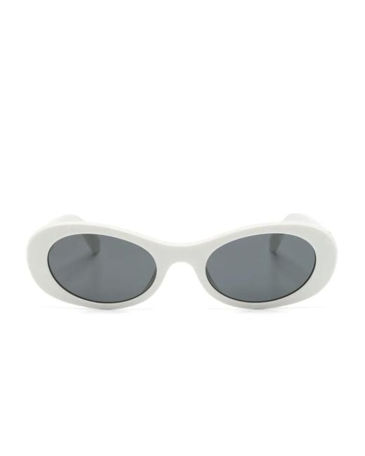 Miu Miu Gray Miu Glimpse Oval Frame Sunglasses