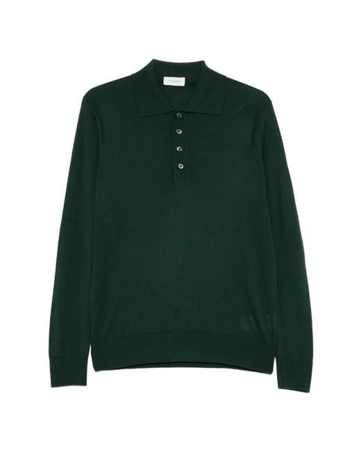 Paolo Pecora Green Long-Sleeve Polo Shirt for men
