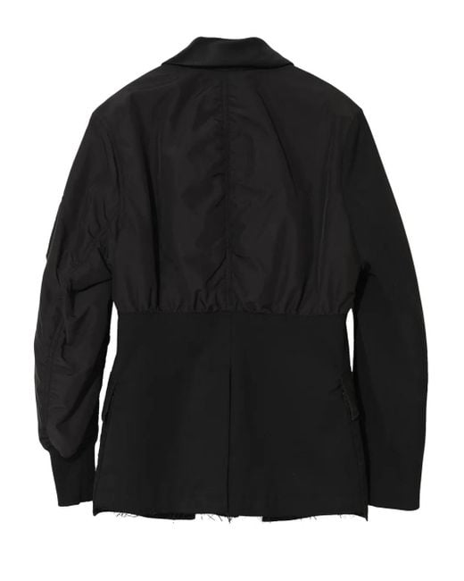 Undercover Black Shawl-Lapel Bomber Jacket