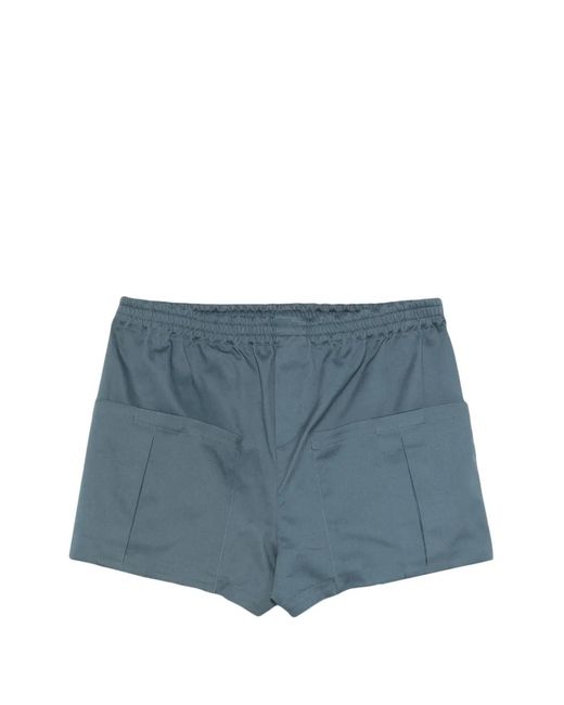 THE M.. Blue Elasticated-Waistband Patch-Pocket Shorts