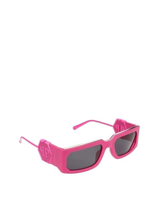 Philipp Plein Pink Rectangle-Frame Sunglasses