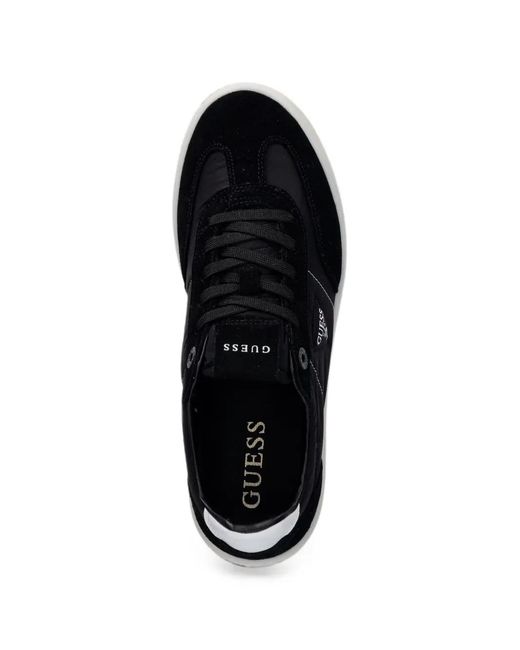 Guess Black Logo-Patch Low-Top Sneakers