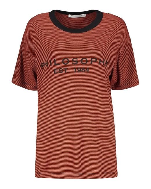 Philosophy Di Lorenzo Serafini Red Striped T-Shirt