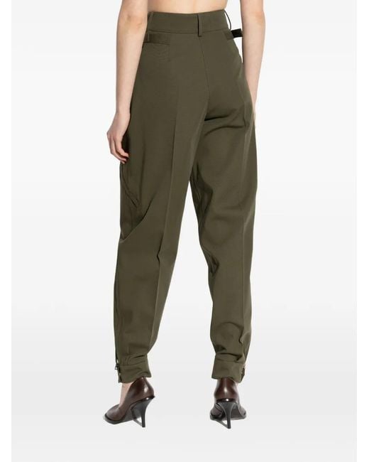 Givenchy Green Zip-Pocket Pleated Trousers