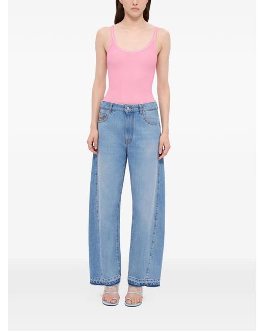 MSGM Blue Jean À Bords Francs