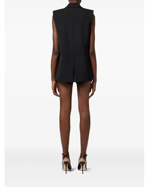 Elisabetta Franchi Black Tailored Sleeveless Blazer