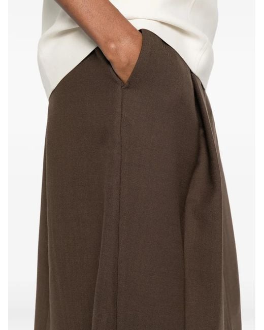 Totême Brown Pleated Tailored Mini Skirt