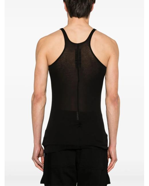Rick Owens Black Racerback Cotton Tank Top for men
