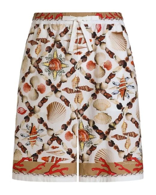 Dolce & Gabbana White Cotton Bermuda Shorts for men