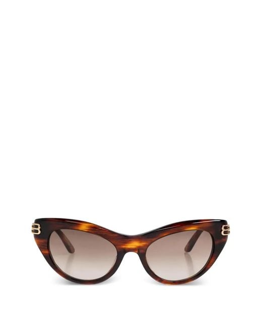 Balenciaga Brown Tortoiseshell-Effect Cat-Eye Sunglasses