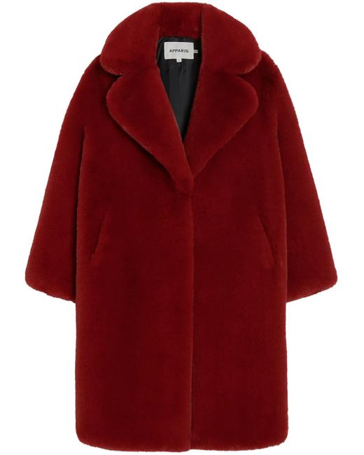 Apparis Red Steffi Faux-Fur Coat