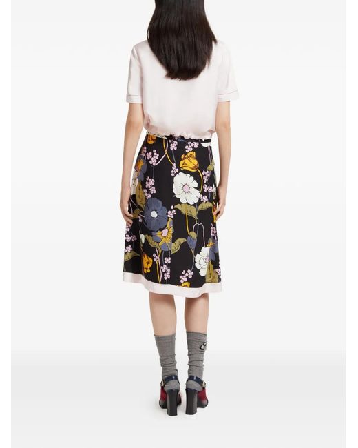 Marni Midi-Jurk Met Bloemenprint in het Black