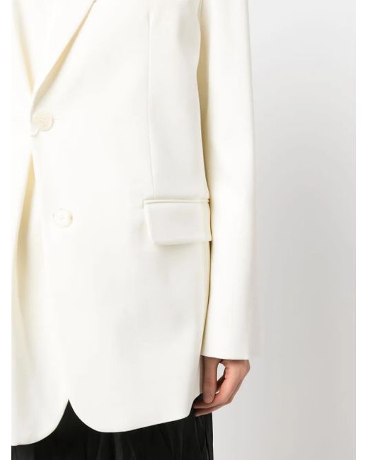 MM6 by Maison Margiela White Asymmetric Double-Breasted Blazer