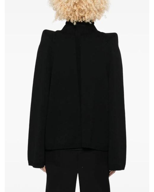 Rick Owens Trui Met Wijde Mouwen En Hoge Hals in het Black