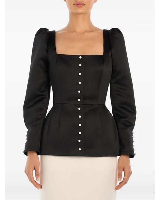 POST MERIDIEM Black Satin Top