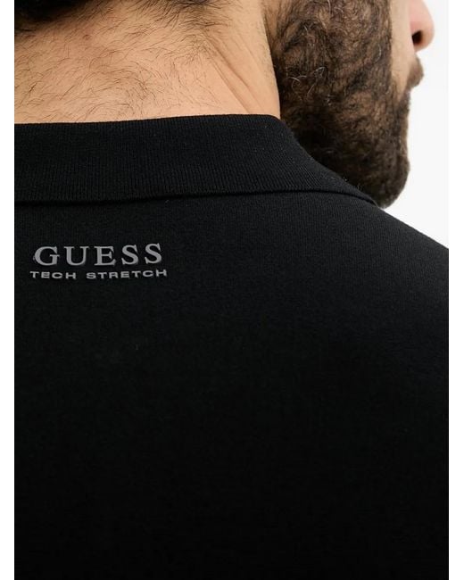 Guess Black Half-Zip Polo Shirt for men