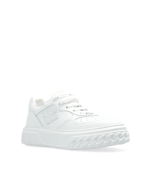 Casadei White Off Road Leather Sneakers