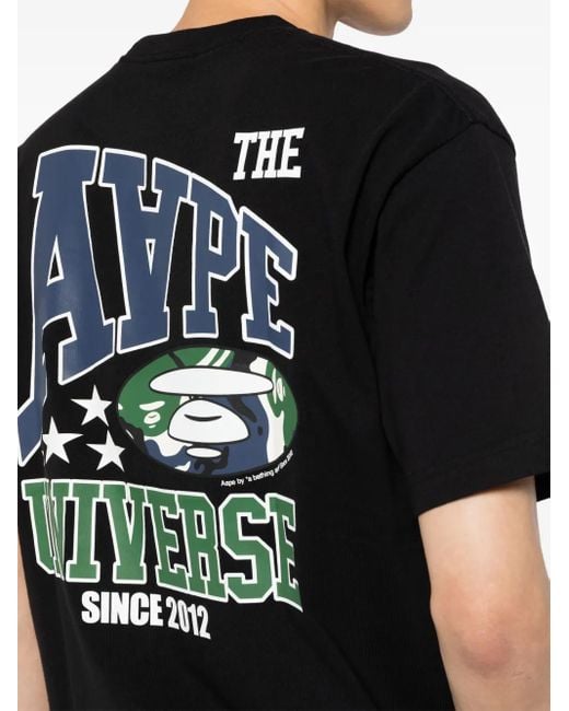 Aape By A Bathing Ape T-Shirt Met Maangezicht Logo in het Black voor heren