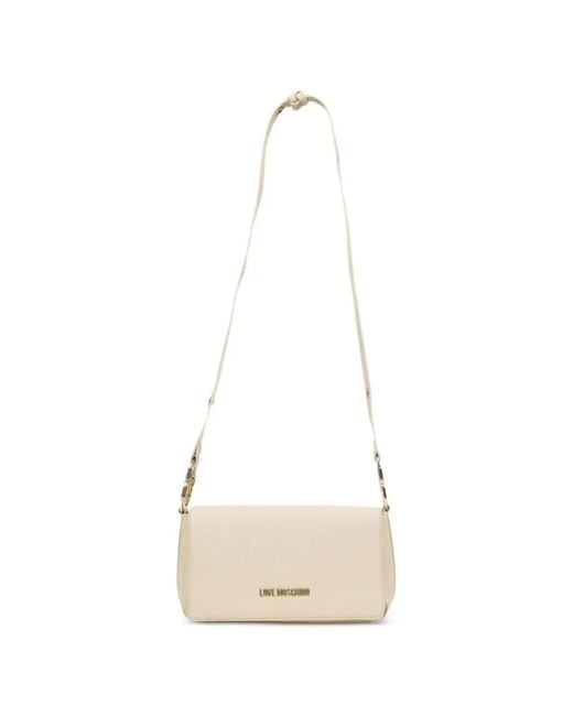 Love Moschino White Logo-Plaque Crossbody Bag